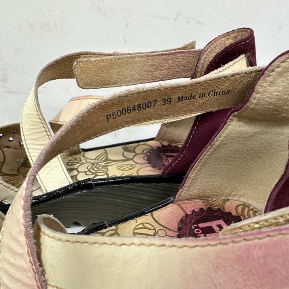 Fly London Ydel Platform Wedge Sandals Women's 39 Burgundy Ankle Strap Heels - Picture 8 of 13